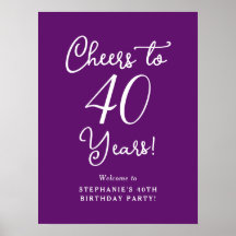 Autumn Purple Cheers to 40 Anos Aniversário Bem-vi