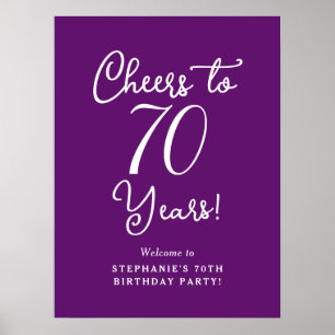 Poster Autumn Purple Cheers to 70 Anos Aniversário Bem-vi