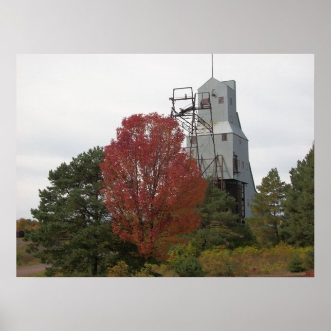 Pôster Autumn Quincy Mine Steam Hoist Foto (Frente)