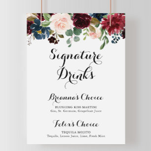 Poster Autumn Rustic Calligraphy Signature Drinks Sinal