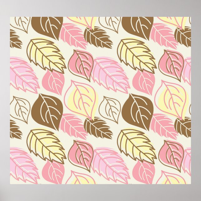 Poster Autumn Splendor: Leaf Seamless Pattern (Frente)