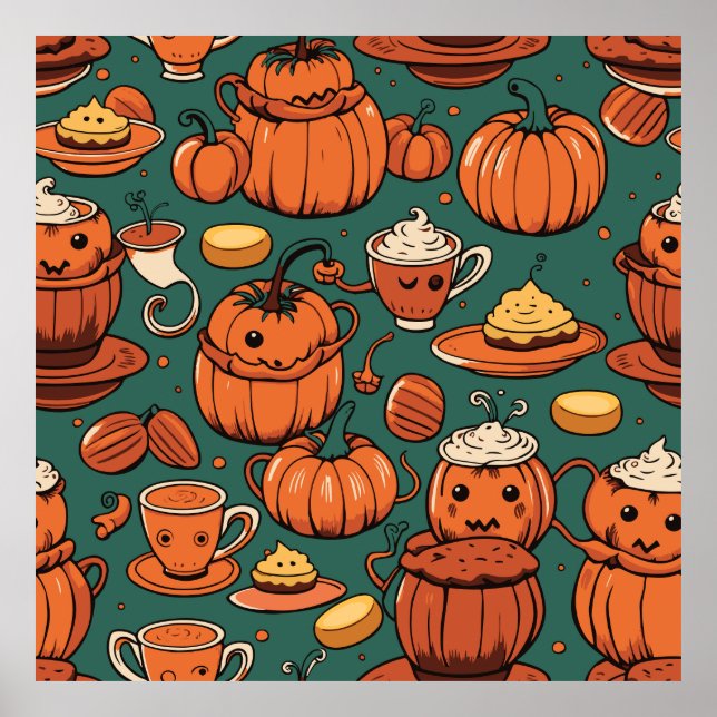 Poster Autumn Spooky Pumpkin Pizzazz Party (Frente)