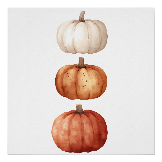 Pôster Autumn Wall Art, Pumpkin Fall Decor (Frente)