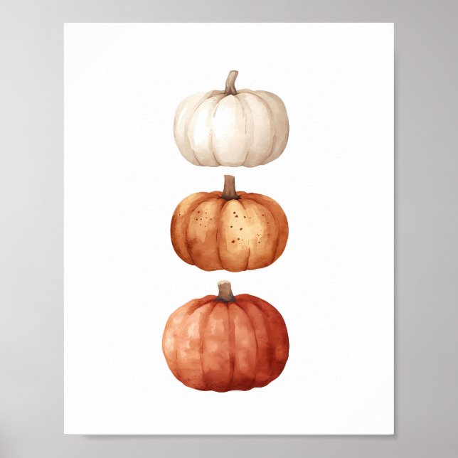 Poster Autumn Wall Art, Pumpkin Fall Decor (Frente)