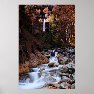 Poster Autumn Waterfall Peričnik, Eslovênia