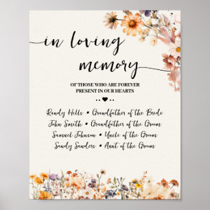 Poster Autumn Wildflower In Loving Memory Lembrance
