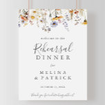 Poster Autumn Wildflower Janta Sinal de Boas-vindas<br><div class="desc">Este janto de ensaio de flor silvestre no outono é o sinal de boas-vindas perfeito para um ensaio de casamento moderno. O design apresenta várias cores aquáticas roxas,  violetas,  flores amarelas,  burgundy buds e folhas verdes de azeitona lindamente agrupadas em buquês.</div>