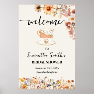 Poster Autumn Wildflower Welcome Tea Chá de panela