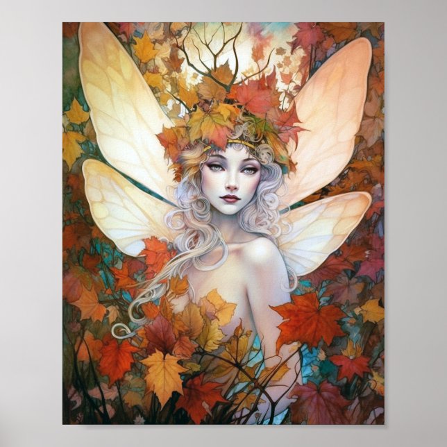 Poster Autumn Woodland Fairy Fantasy Art (Frente)