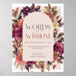 Poster Autumn Wreath Words of Wisdom Advice Chá de fralda