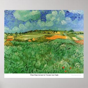 Poster Auvers próximo liso por Vincent van Gogh
