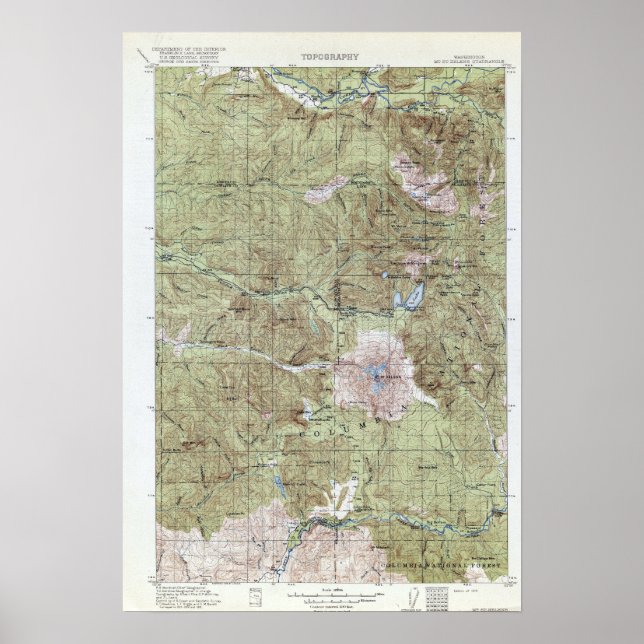 Pôster Auxiliares do Santo de Montagem do Mapa Topográfic (Frente)