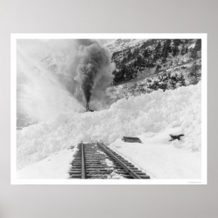 Pôster Avalancha Alaska 1916 do trem
