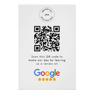 Pôster Avaliações do Google   Código QR do link de revisã