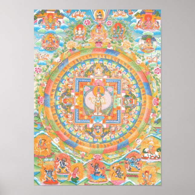 Pôster Avalokiteshvara Mandala (Frente)