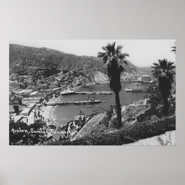 Poster Avalon, Papais noeis da CA Ilha Catalina Vista do  (Frente)