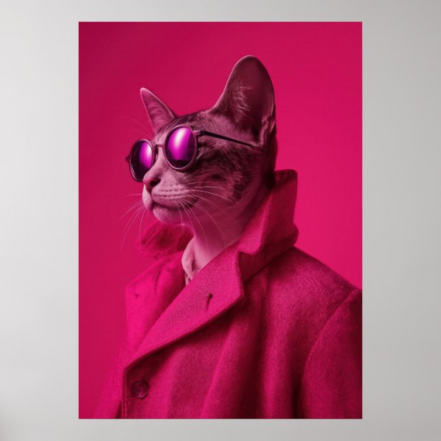 Poster Avant-Garde Cat Calico Fashion Portrait (Frente)
