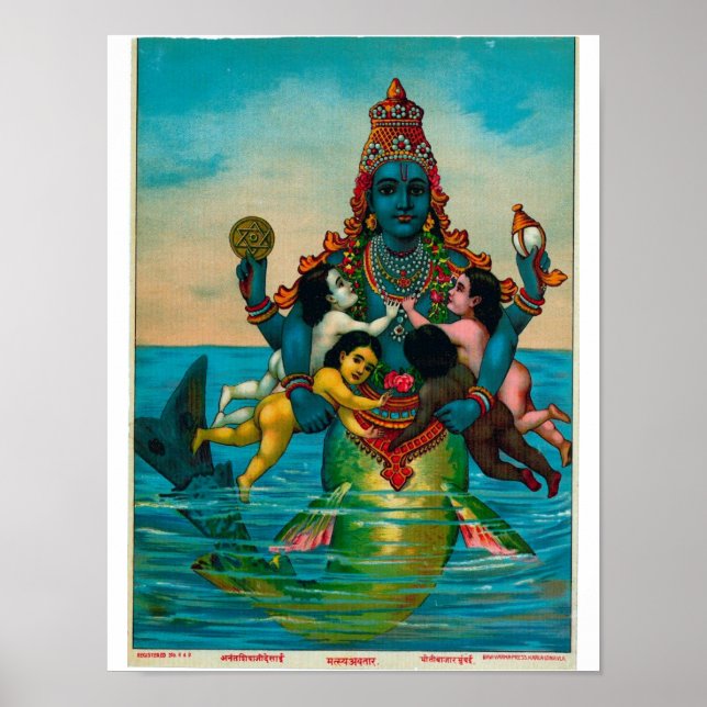 Poster Avatar Matsya de Vishnu (Frente)