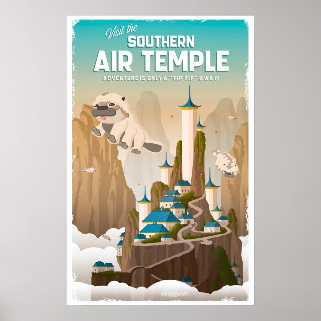 Poster Avatar - Visite o Templo do Ar Sul (Frente)