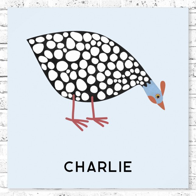 Poster Ave de Galinha da Guiné Personalizada (Guinea Fowl personalized name fun poster)