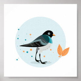 Poster Ave Ilustrada no outono