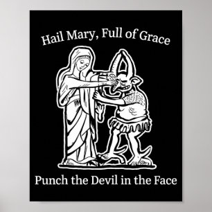 Poster Avé Maria cheia de graça puna o diabo fé