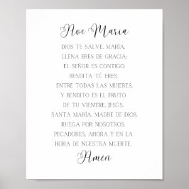 Poster Ave Maria Prayer Espanhola