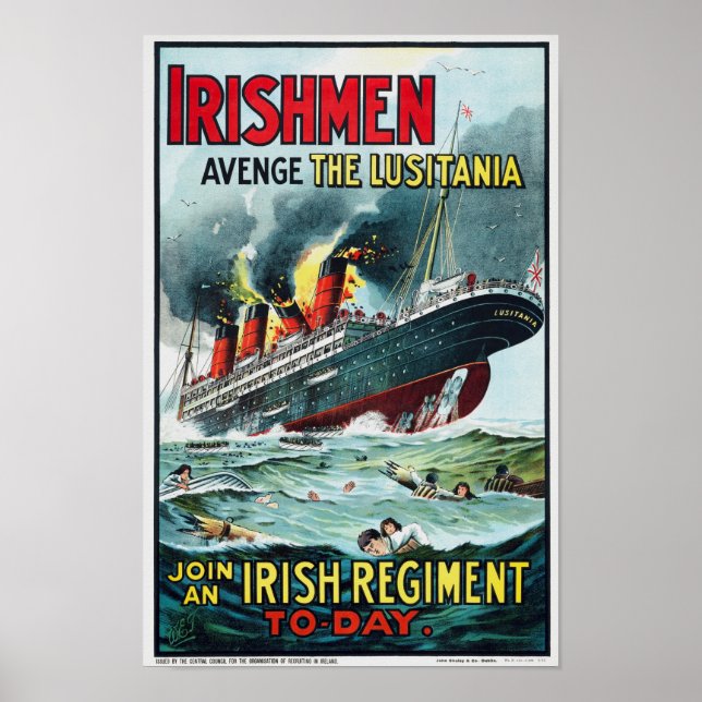 Poster Avenge The Lusitania - Junte-Se A Um Regimento Irl (Frente)