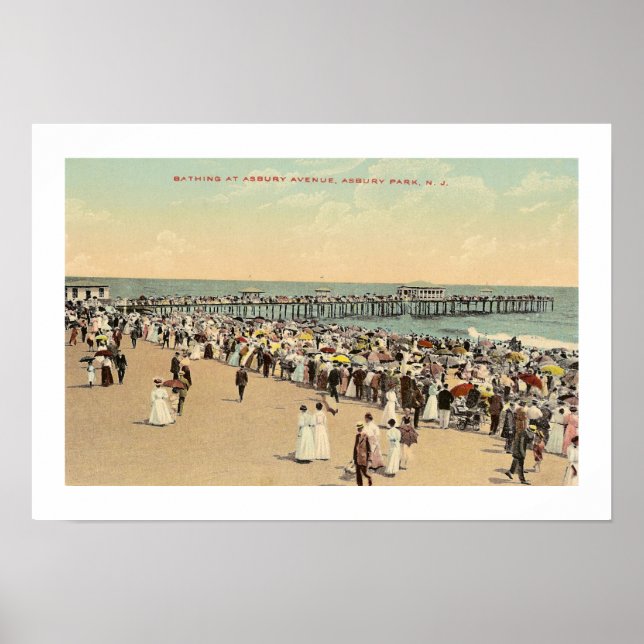 Poster Avenida Asbury, Parque Asbury, Nova Jersey (Frente)