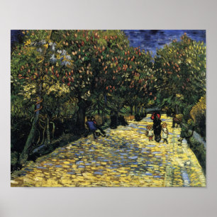 Pôster Avenida com as árvores de castanha em Arles, Van