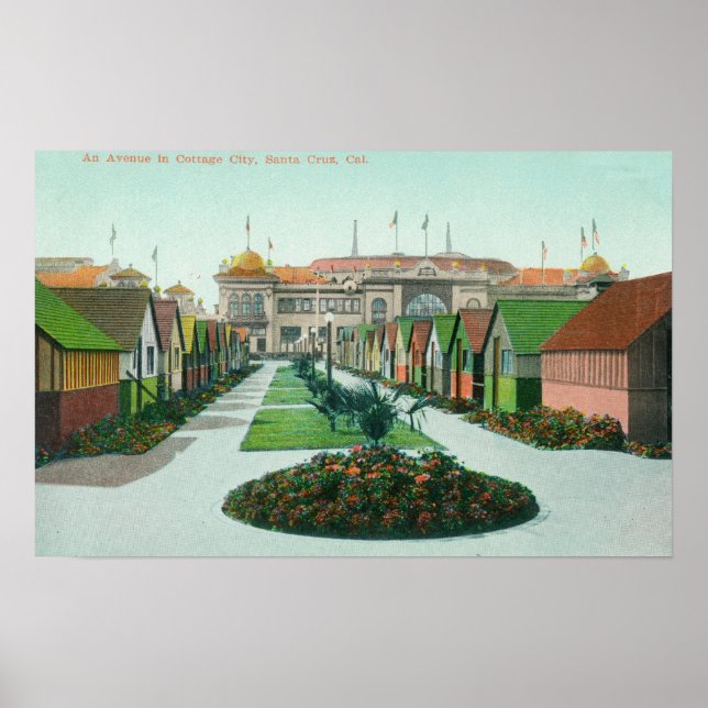 Poster Avenida Cottage City ViewSanta Cruz, CA (Frente)