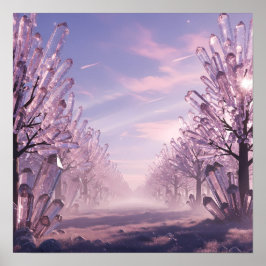 Poster Avenida Crystal Trees no Horizonte Rosa