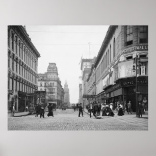 Pôster Avenida de Madison da rua da cimeira, 1900s