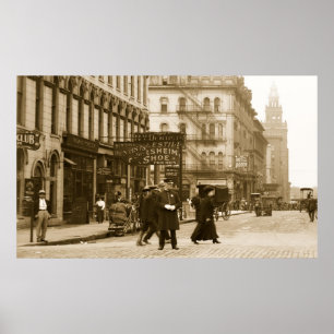 Poster Avenida de Madison da rua da cimeira, 1900s