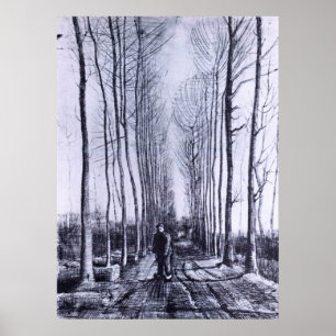 Poster Avenida do álamo por Vincent van Gogh