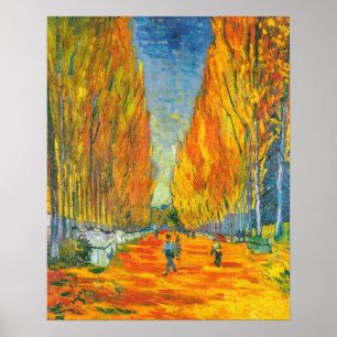 Poster Avenida Silent, Les Alyscamps, por Vincent van Gog