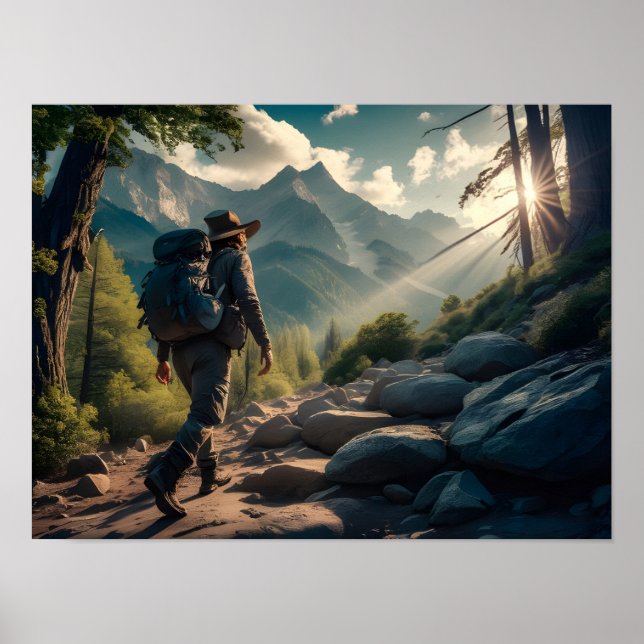 Poster Aventroso Hiker Trekking (Frente)