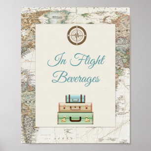 Poster Aventura aguarda o mapa de Viagem mundial moderno