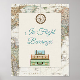 Poster Aventura aguarda o mapa de Viagem mundial moderno