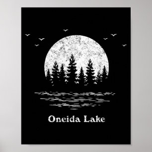 Poster aventura ao ar livre no lago Oneida férias em famí