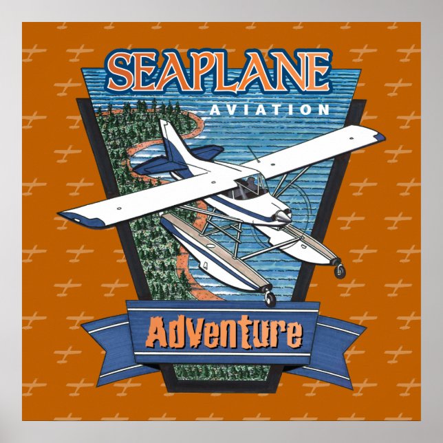 Poster Aventura da Seaplane Aviation (Frente)