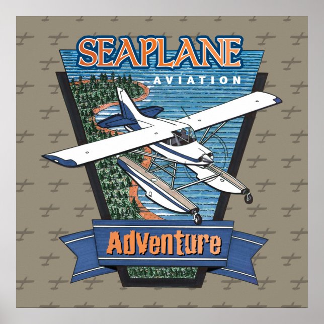 Poster Aventura da Seaplane Aviation (Frente)