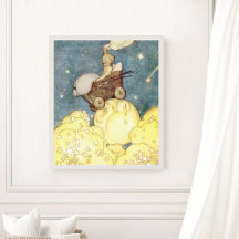 Aventura de Bebê Vintage com Lua e Estrelas