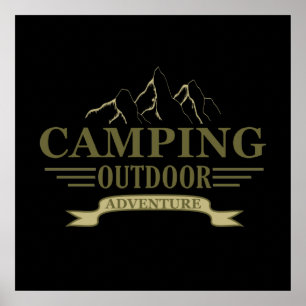 Poster aventura de camping
