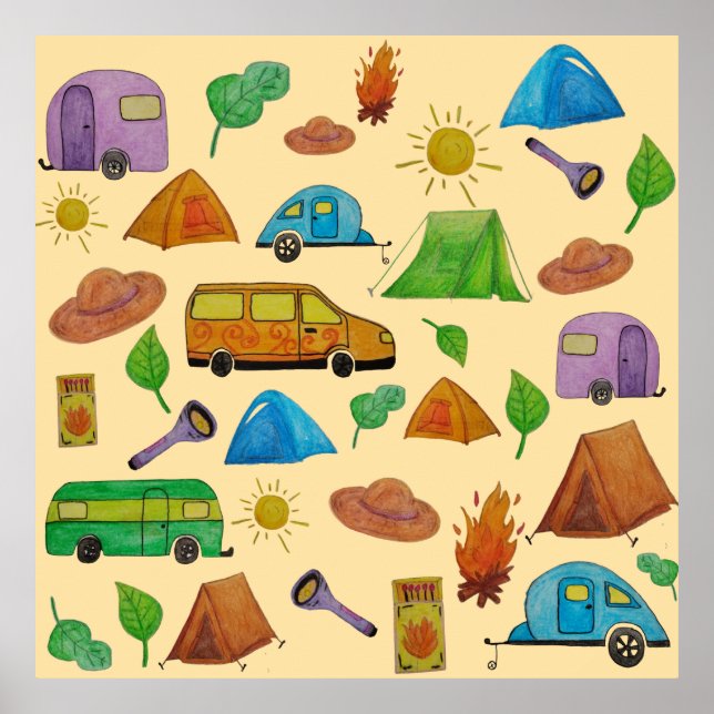 Poster Aventura de camping (Frente)