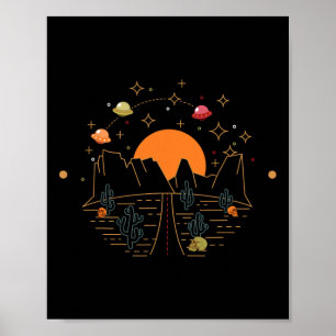 Poster Aventura de Carro pelas Montanhas de Ufo no Desert