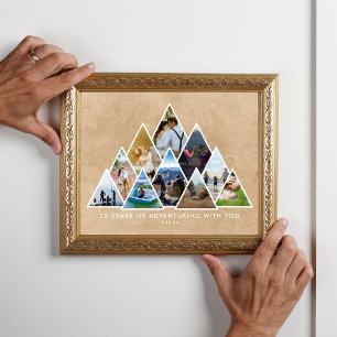 Poster Aventura de Colagem de Fotos 25º Aniversário Casai