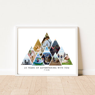 Poster Aventura de Colagem de Fotos 25º Aniversário Casai