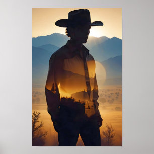 Poster Aventura de Cowboy do País Fora da Fuga Natural