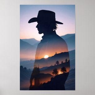 Poster Aventura de Cowboy do País Fora da Fuga Natural